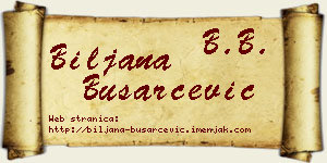 Biljana Busarčević vizit kartica